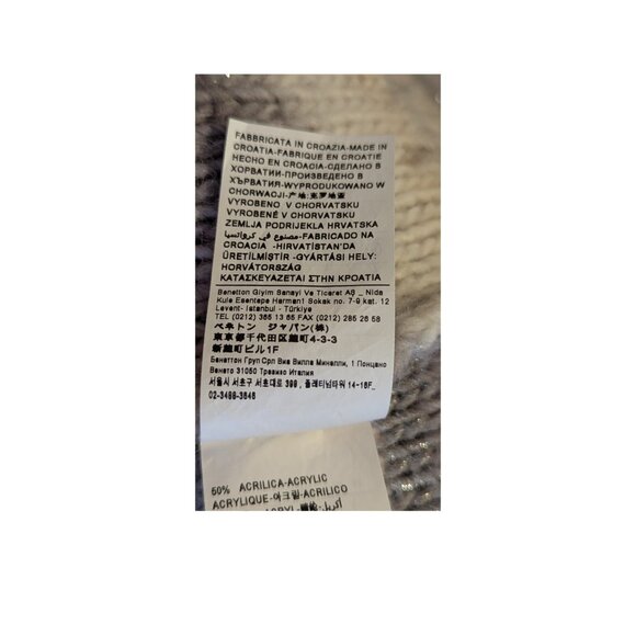 ✨United Colors of Benetton Striped Wool-Blend Open Cardigan  Size M/L Preowned - Picture 6 of 7